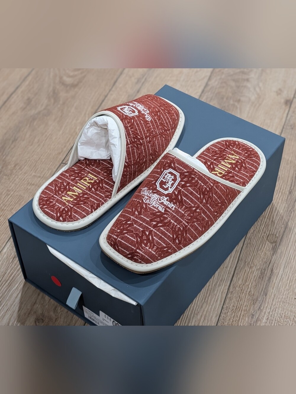 AMIRI Red and White Slip-On Loafers